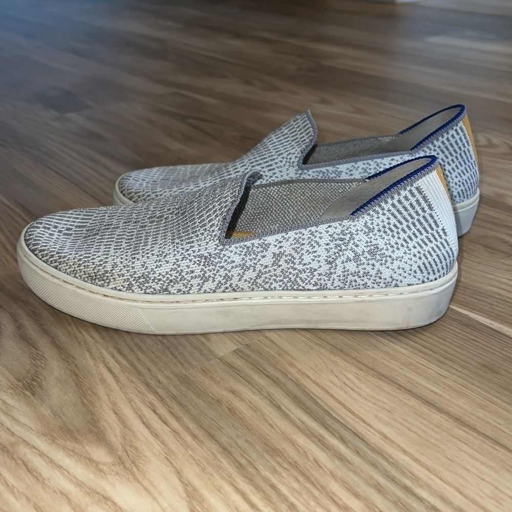 Rothy’s The Original Slip On Sneaker White Gray Opal Python. Size 6.5. - Picture 3 of 7